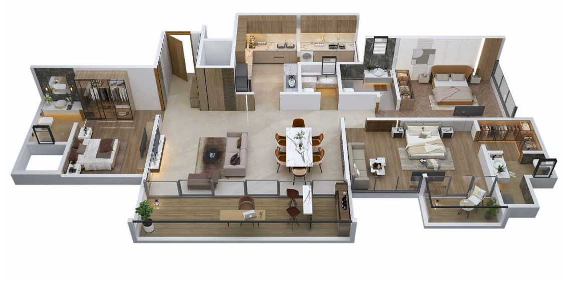 3 BHK floor plan